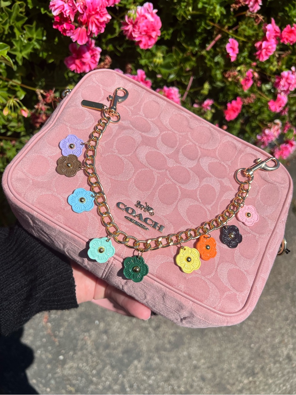 RAINBOW FLOWER PURSE CHARM CHAIN - Picture 4 of 4